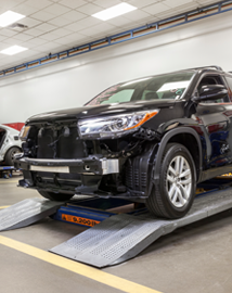 Toyota on vehicle lift | Stapp Interstate Toyota in Frederick CO