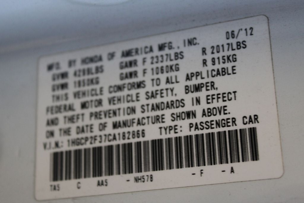 2012 Honda Accord LX 2.4