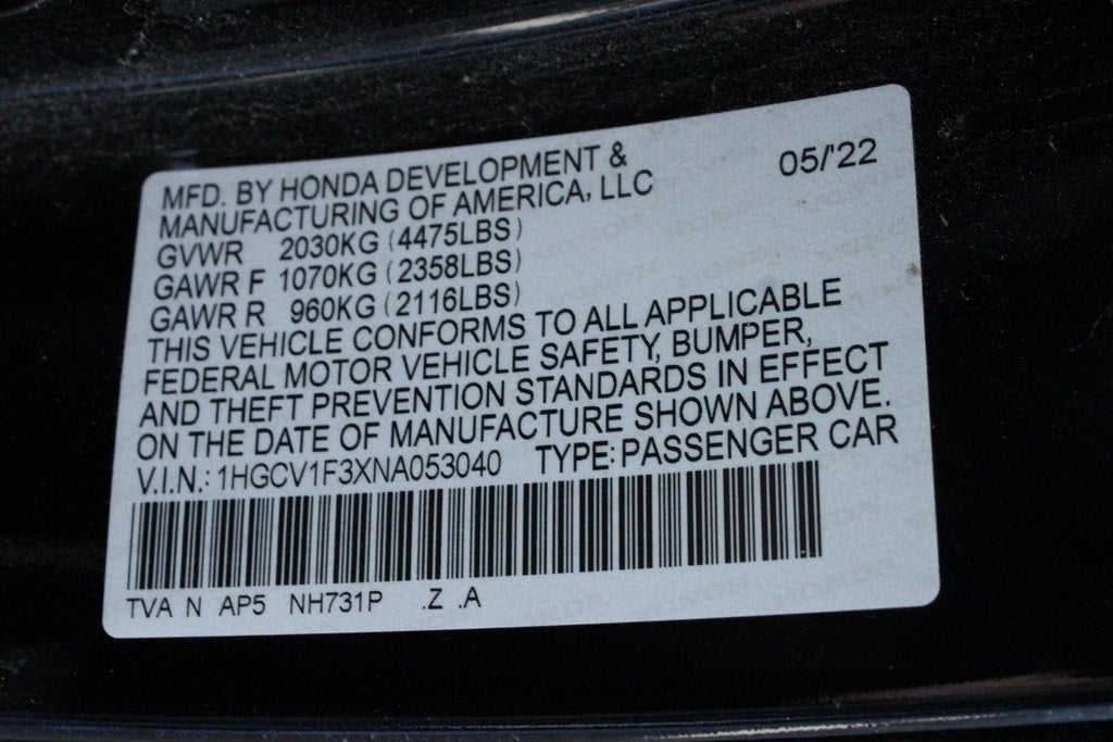 2022 Honda Accord Sport