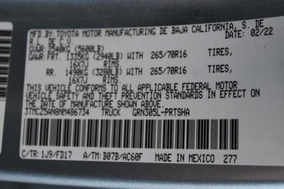 2022 Toyota TACOMA TRD OFFRD TRD Off-Road V6