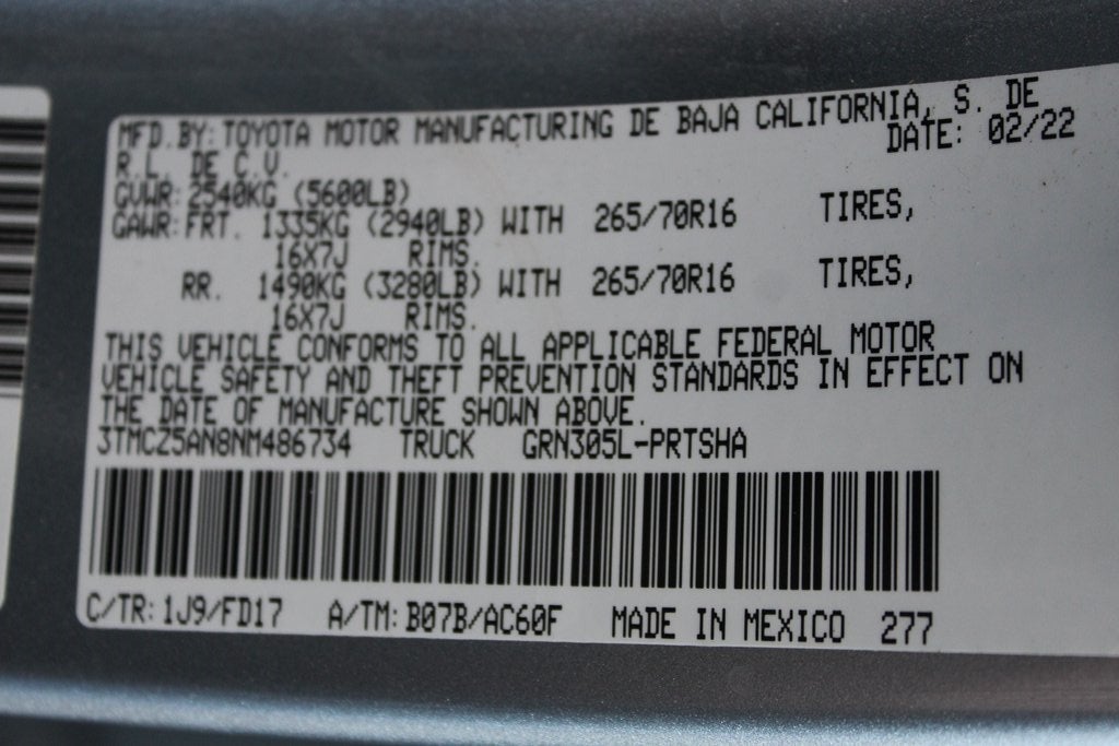 2022 Toyota TACOMA TRD OFFRD TRD Off-Road V6