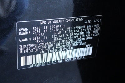 2020 Subaru Outback Onyx Edition XT