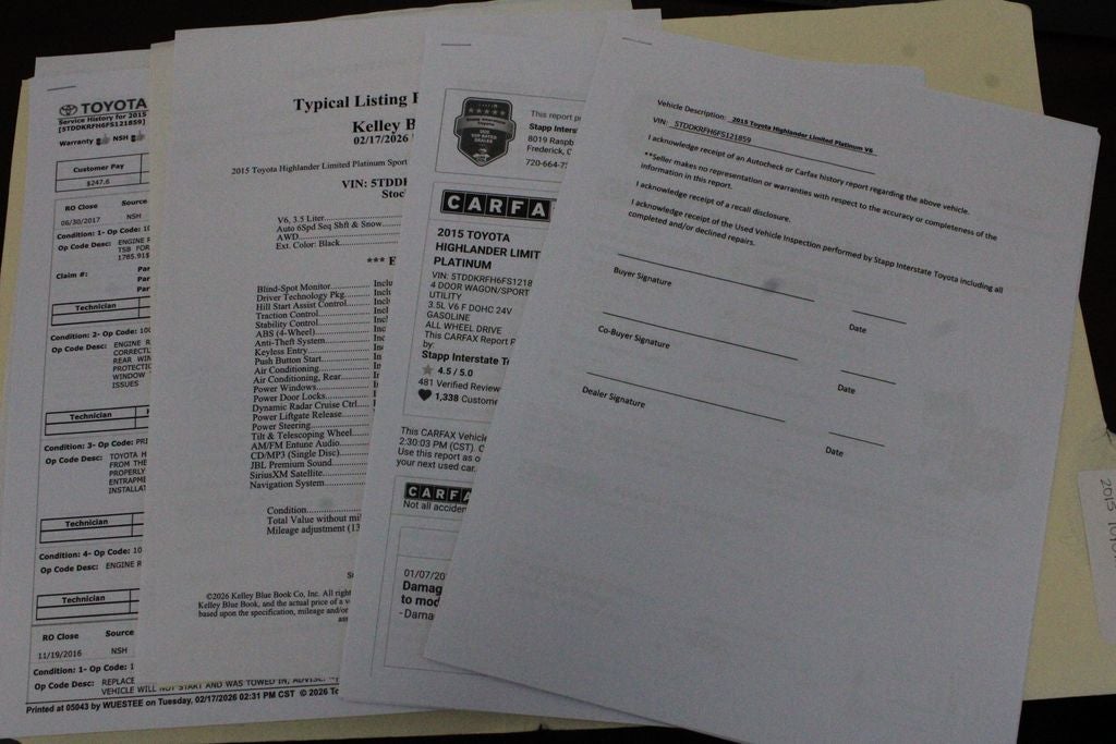 2015 Toyota HIGHLANDER Limited Platinum V6