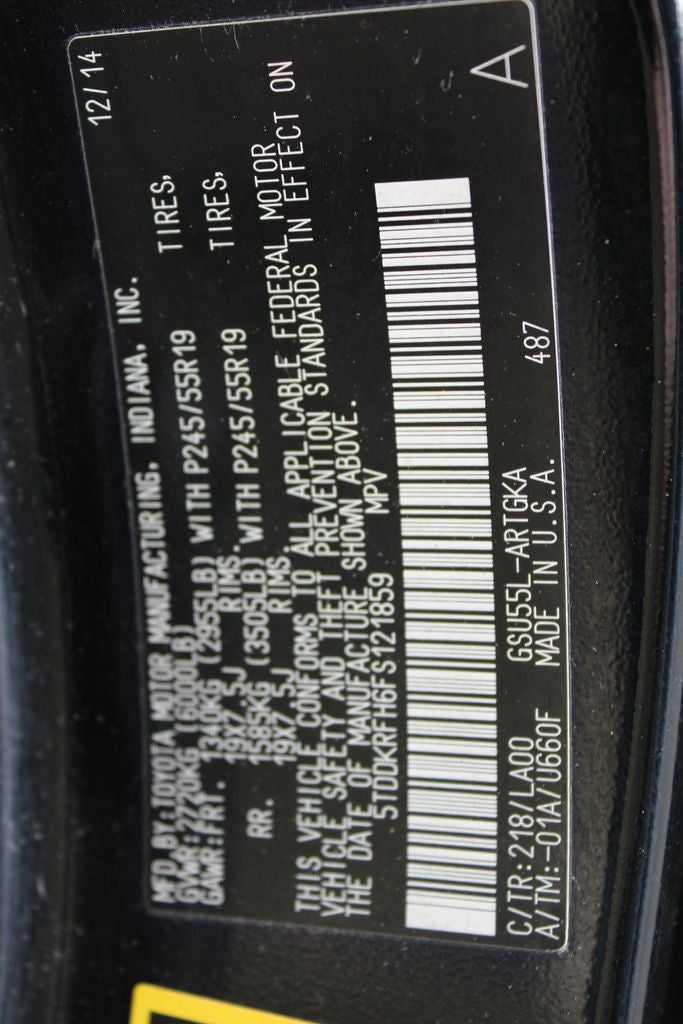 2015 Toyota HIGHLANDER Limited Platinum V6