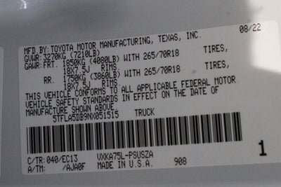 2022 Toyota TUNDRA 4X4 SR5