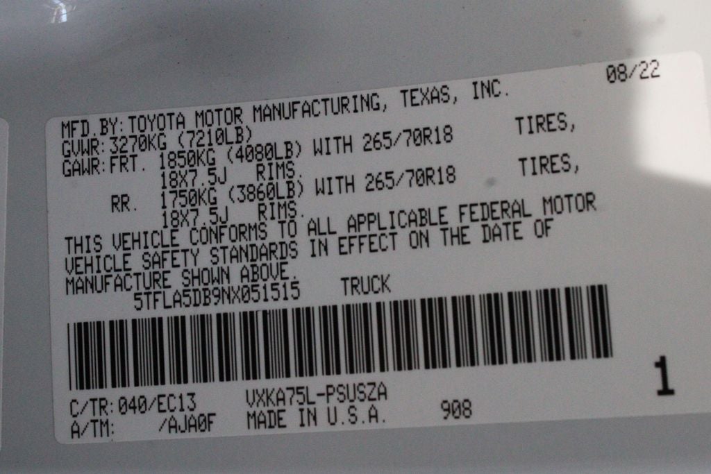 2022 Toyota TUNDRA 4X4 SR5