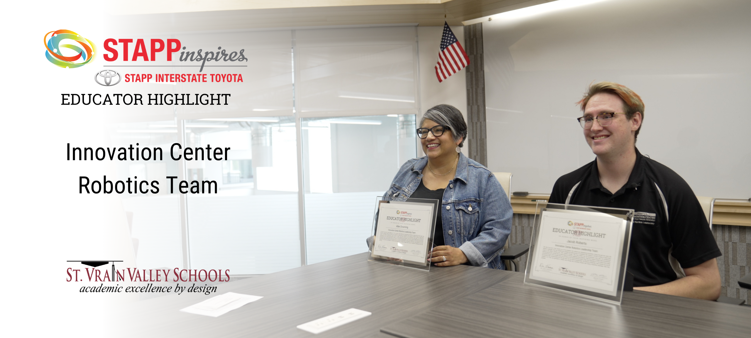 Two teachers with awards