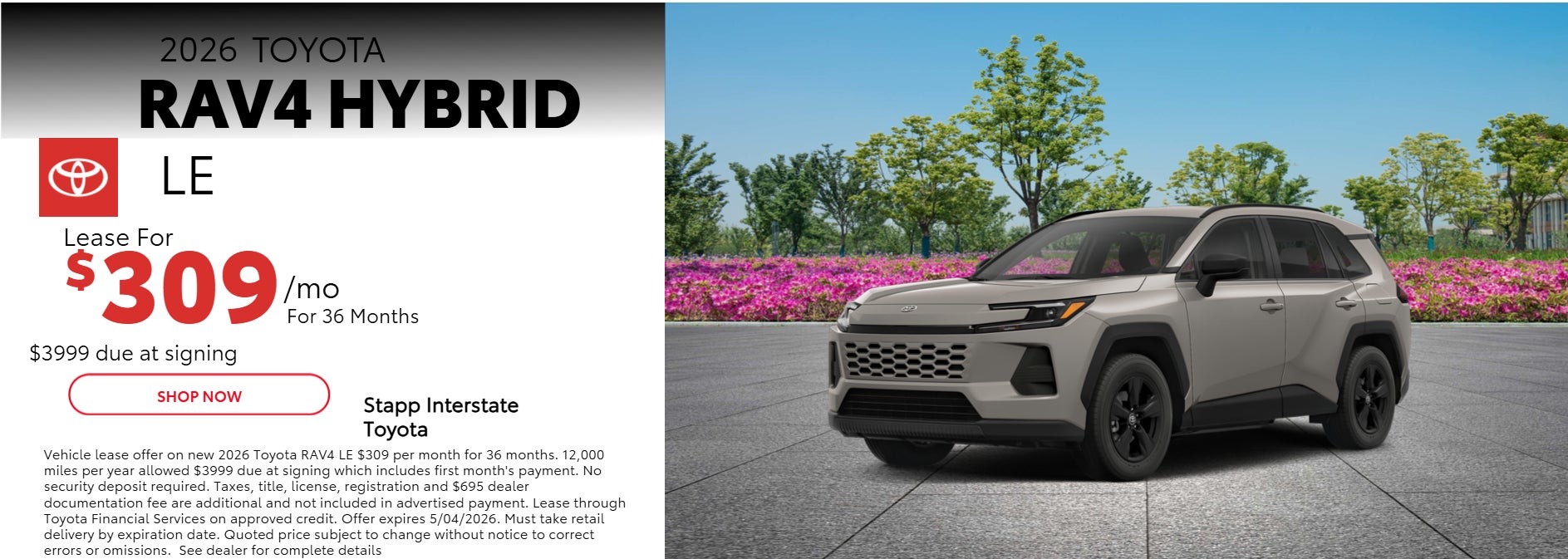 2026 Toyota RAV4 Lease Information