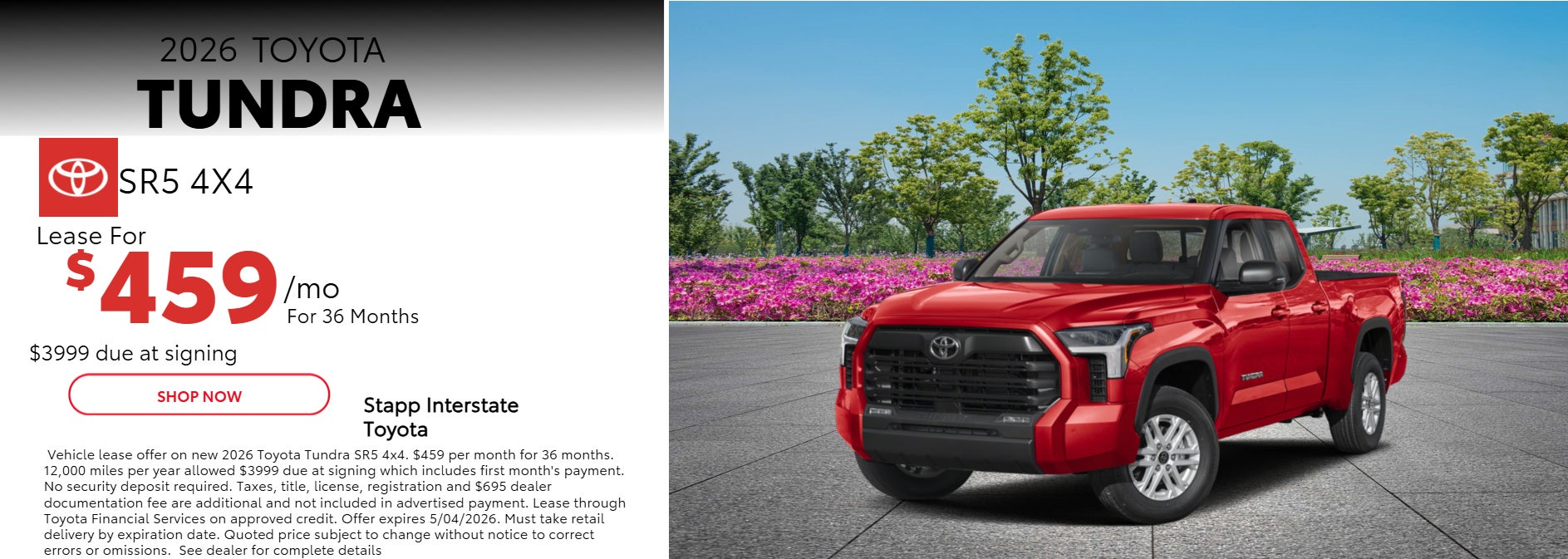 2026 Toyota Tundra Lease Information