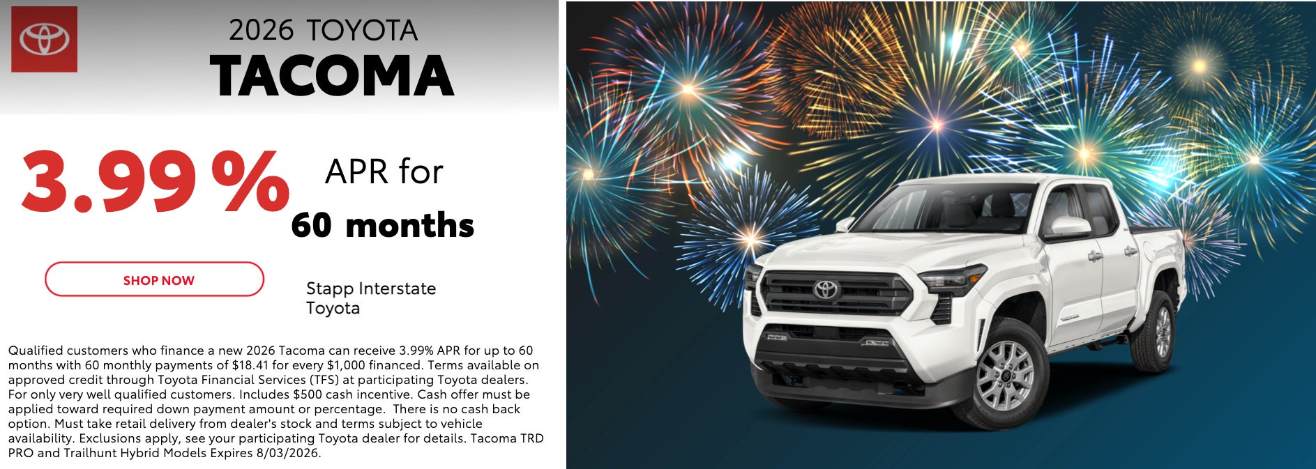  2026 Tacoma Lease Special
