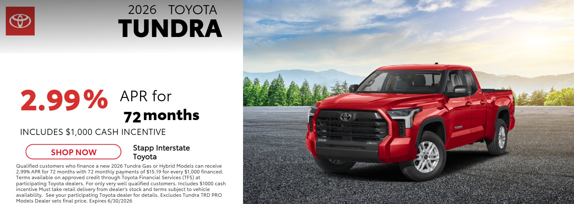 2026 Toyota Tundra Lease Information