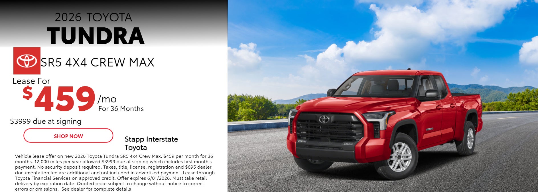 2026 Toyota Tundra Lease Information