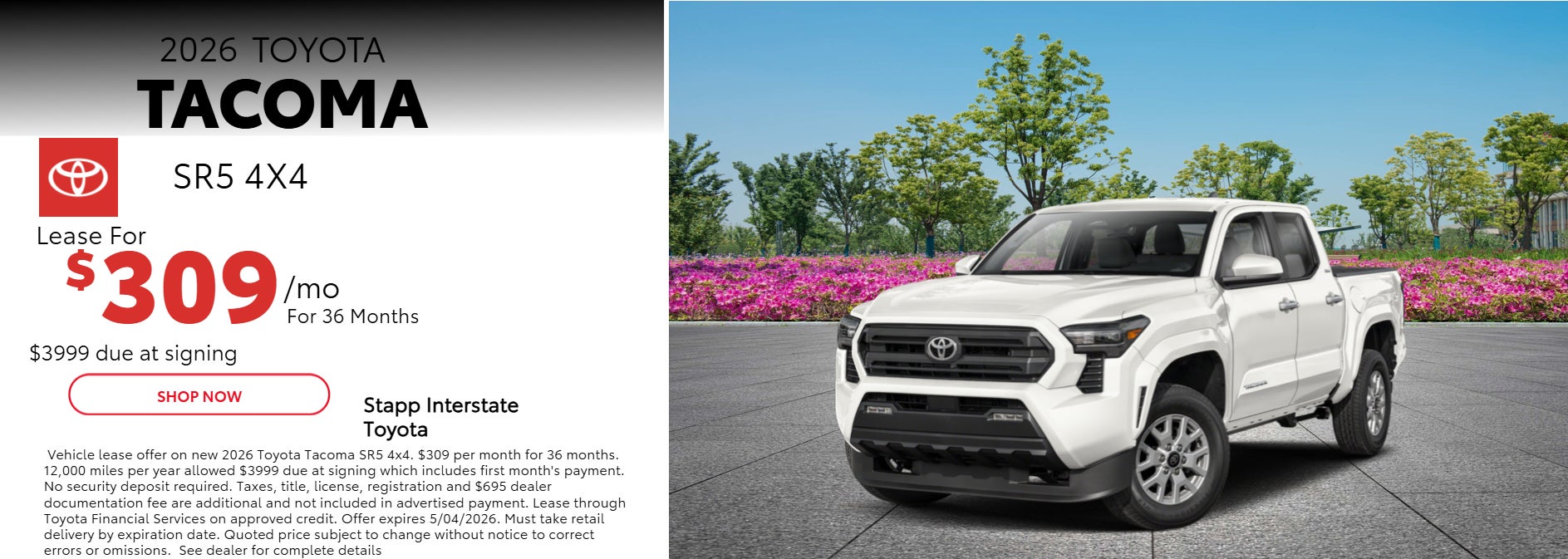  2026 Tacoma Lease Special