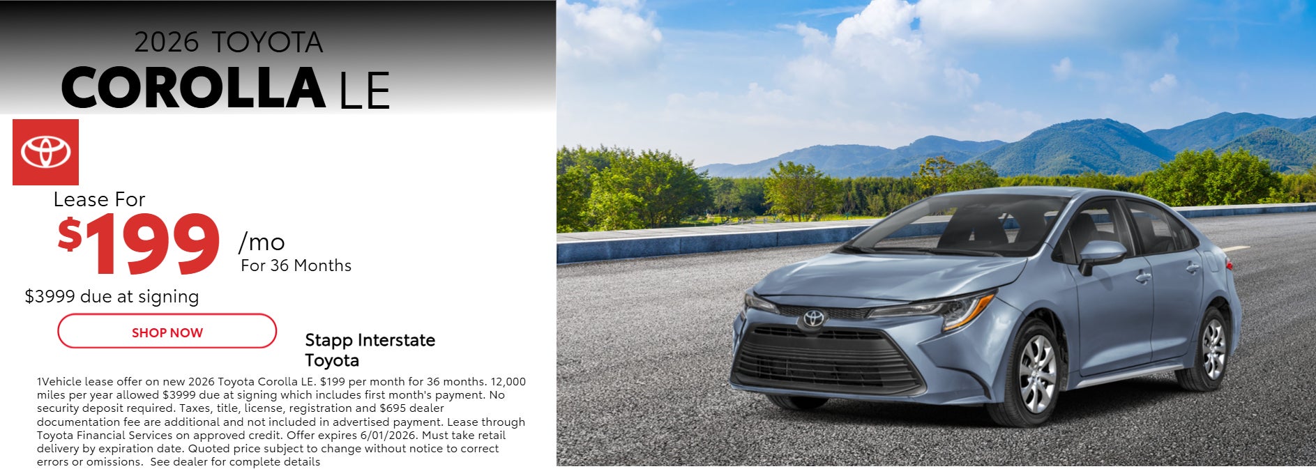 2026 Toyota Corolla Lease Information