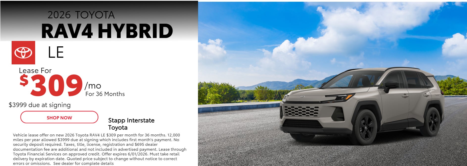 2026 Toyota RAV4 Lease Information