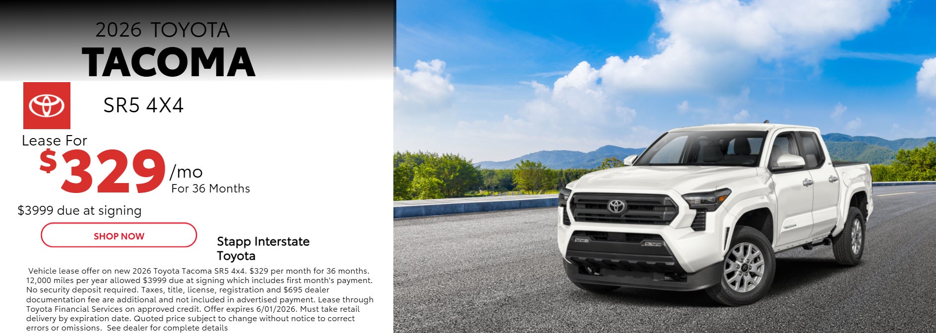  2026 Tacoma Lease Special