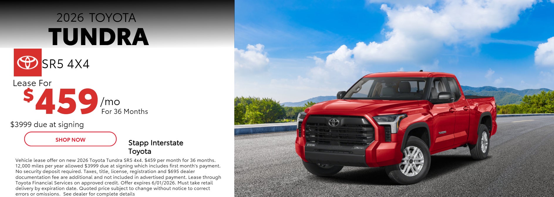 2026 Toyota Tundra Lease Information