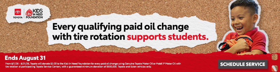 Every qualifying paid oil change supports students 